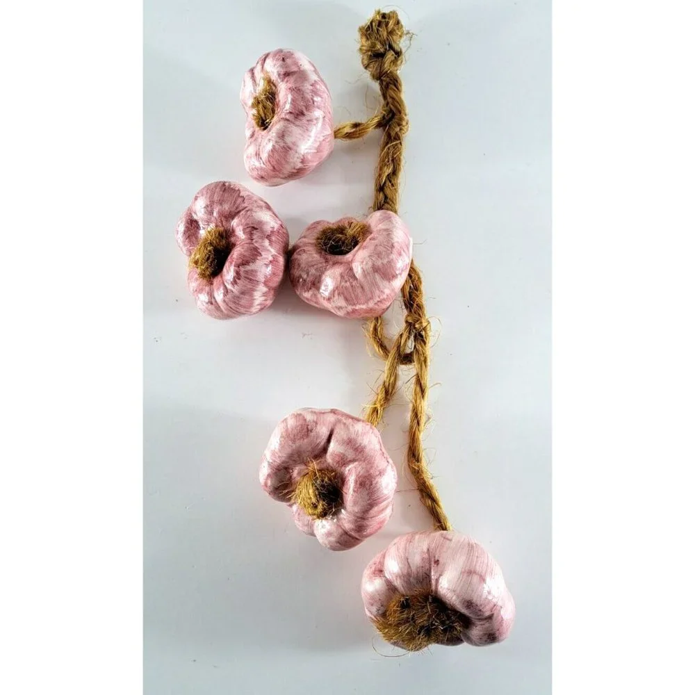 Ceramic Red Onion String Ristra 5 Bulbs Jute Cord Kitchen Decor Mexico